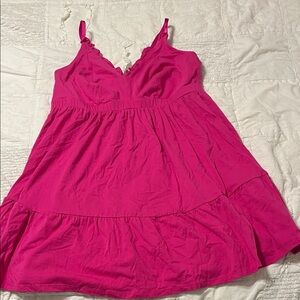 NWOT Tag Lane Bryant / Cacique Hot Pink Soft Nightgown, Size 18/20